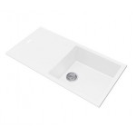 White Granite Stone Kitchen Sink with Drainboard Top/Undermount 1000x500x200mm 